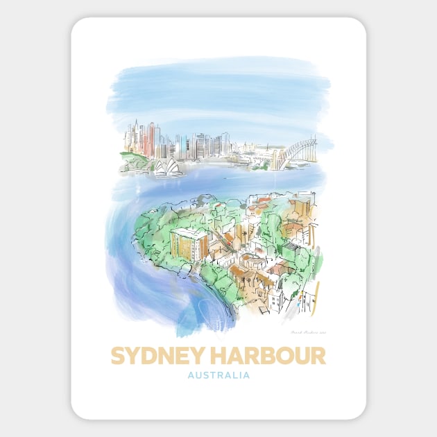 Sydney Harbour Art Sticker by markvickers41